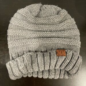 Solid knit oversized slouchy CC beanie